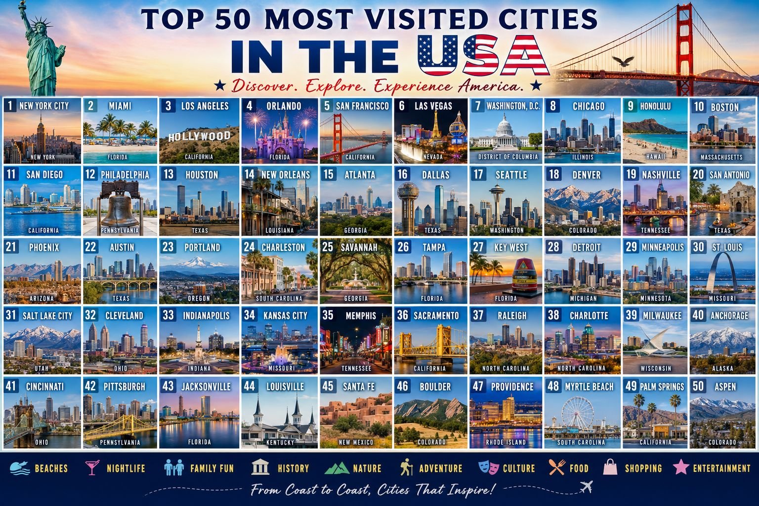 Most Visited Cities in the United States